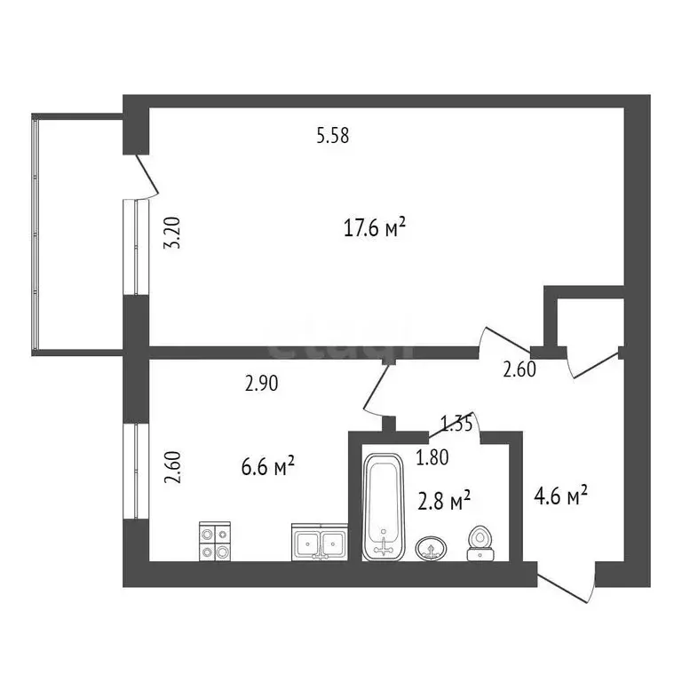 1-комнатная квартира: Феодосия, улица Чкалова, 177 (31 м) - Фото 1