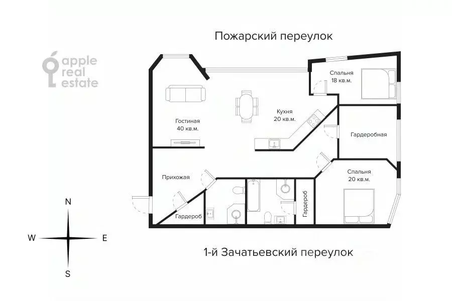 3-к кв. Москва 1-й Зачатьевский пер., 6 (150.0 м) - Фото 2