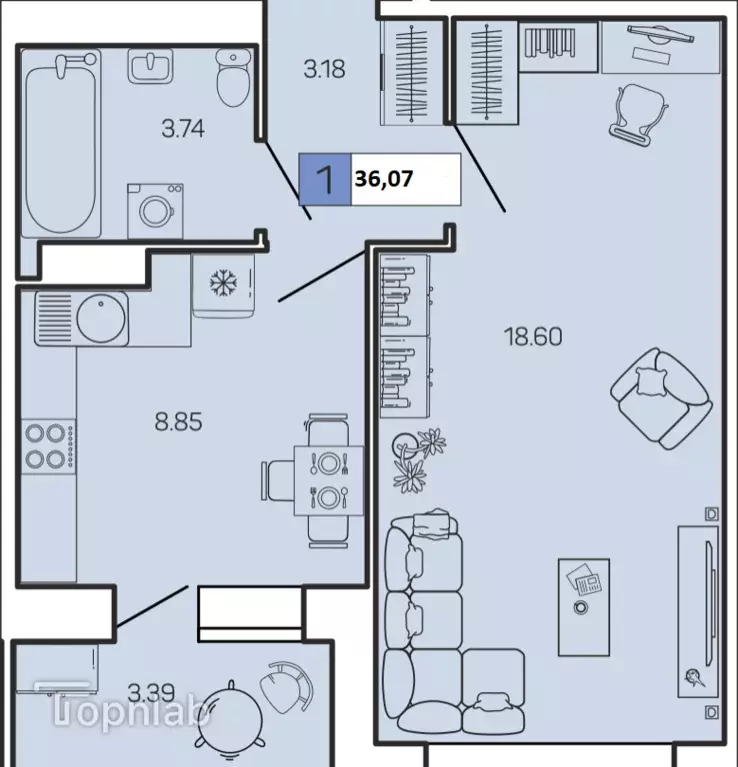 Продаётся 1-к квартира, 34.4 м - Фото 1