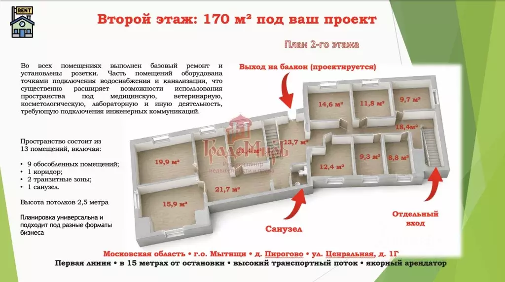Помещение свободного назначения в Московская область, Мытищи городской ... - Фото 2