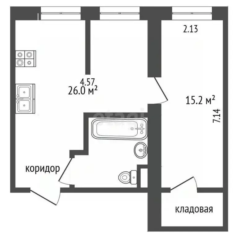 2-к кв. Самарская область, Самара Некрасовская ул., 30 (41.0 м) - Фото 2