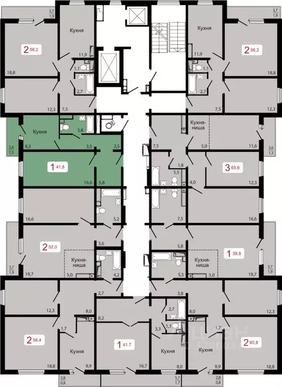 1-к кв. Красноярский край, Красноярск Пашенный мкр,  (41.8 м) - Фото 1