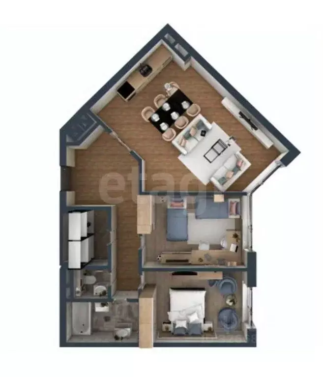 2-к кв. Калужская область, Калуга ул. Генерала Попова, 13 (86.0 м) - Фото 1