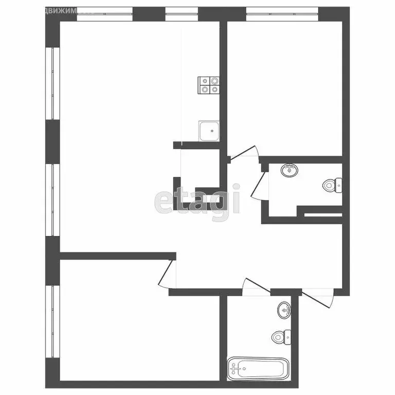 2-комнатная квартира: Тюмень, улица Усиевича, 16 (67.7 м) - Фото 1