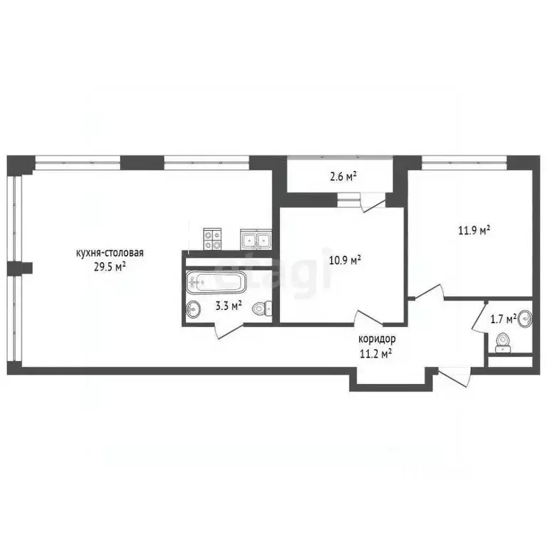 2-к кв. Ярославская область, Ярославский муниципальный округ, пос. ... - Фото 2