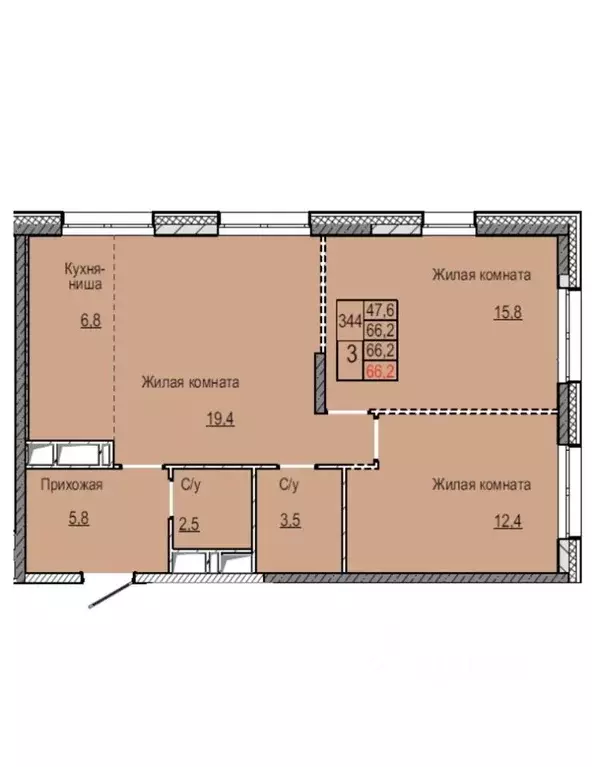 3-к кв. Московская область, Долгопрудный Гранитный мкр, Бригантина ... - Фото 2