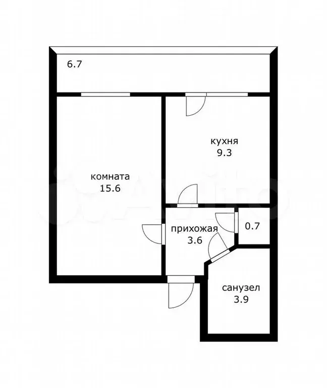 1-к. квартира, 40 м, 4/9 эт. - Фото 1