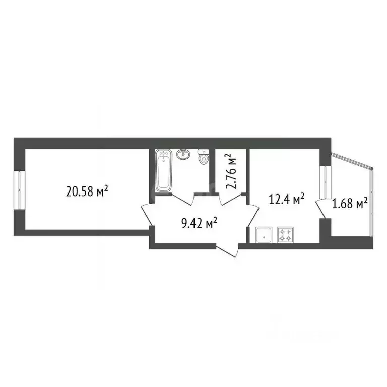 1-к кв. Красноярский край, Красноярск ул. Толстого, 17 (49.6 м) - Фото 1