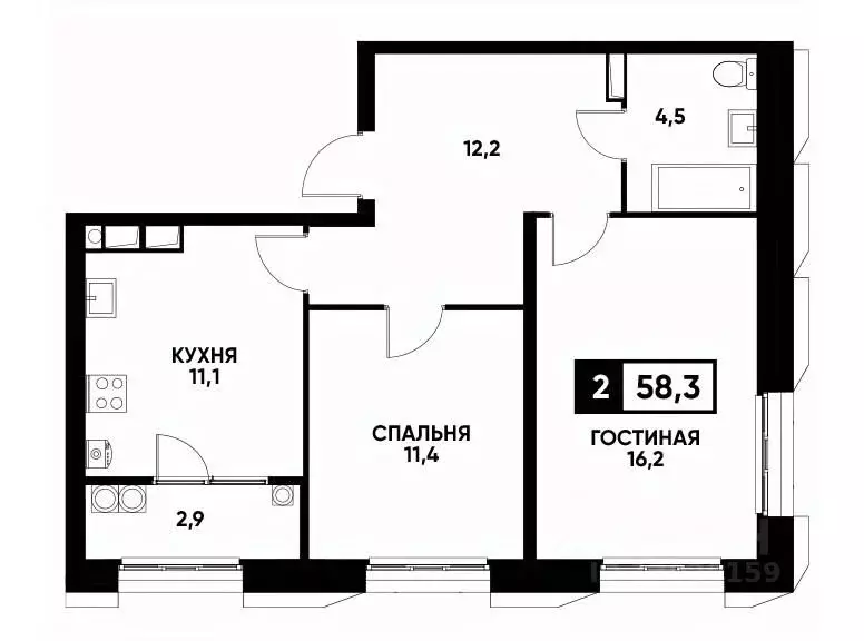 2-к кв. Ставропольский край, Ставрополь ул. Николая Голодникова, 9 ... - Фото 0