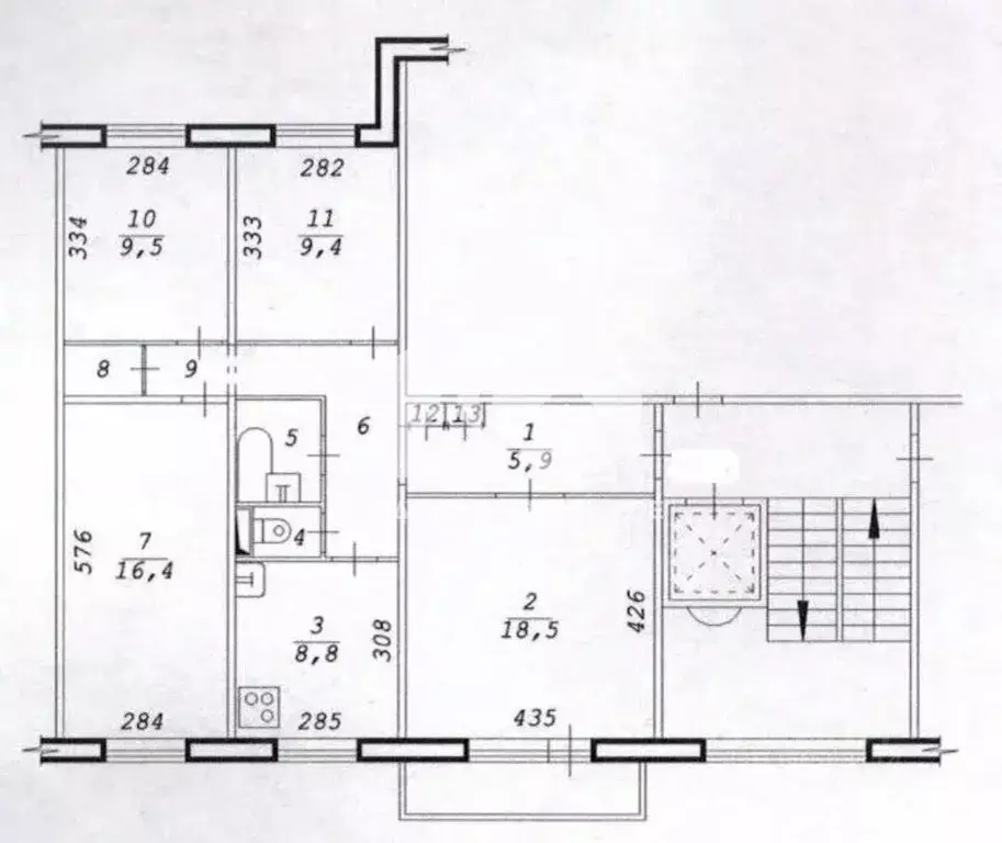 4-к кв. Новосибирская область, Новосибирск Киевская ул., 18/1 (82.1 м) - Фото 1