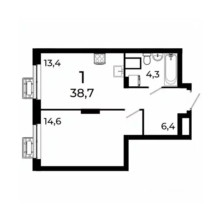 1-к кв. Нижегородская область, Нижний Новгород ул. Коперника, 15 (38.5 ... - Фото 1