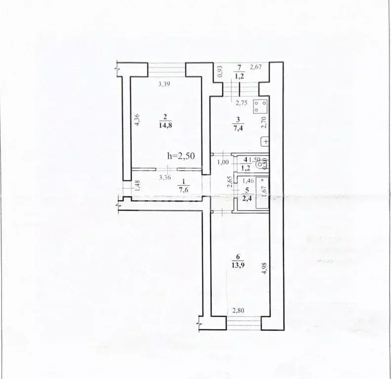 2-к кв. Забайкальский край, Чита ул. Строителей, 86 (48.5 м) - Фото 2
