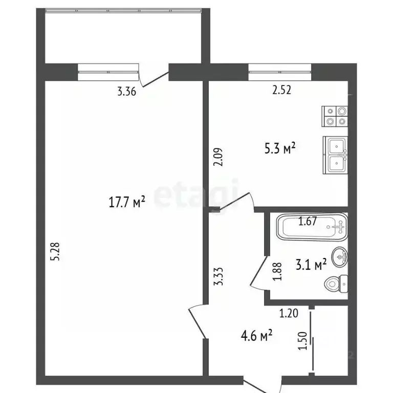 1-к кв. Забайкальский край, Чита ул. Весенняя, 16 (31.3 м) - Фото 2
