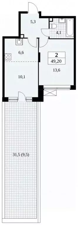 2-к кв. Москва ул. Лобановский Лес, 11 (49.2 м) - Фото 0