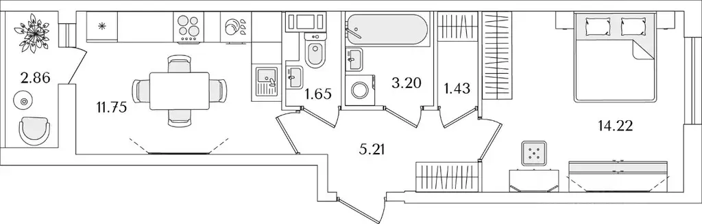 1-к кв. Санкт-Петербург ул. Тамбасова, 5Н (38.89 м) - Фото 0