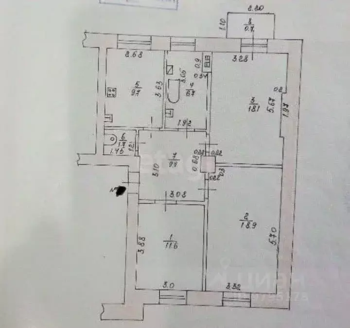 3-к кв. Татарстан, Казань ул. Гоголя, 9 (77.0 м) - Фото 2