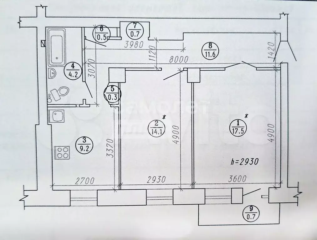 2-к. квартира, 58,8 м, 3/5 эт. - Фото 0