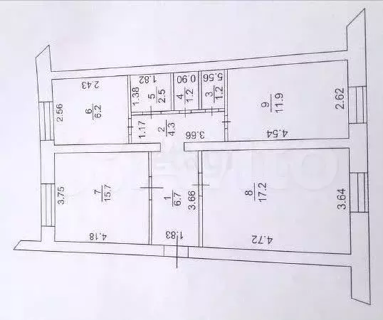 3-к. квартира, 66,9 м, 1/2 эт. - Фото 0