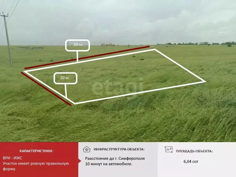 Участок в Крым, Симферопольский район, с. Мирное  (6.0 сот.) - Фото 1