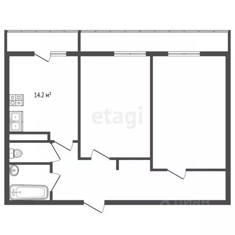 2-к кв. Санкт-Петербург ул. Черняховского, 25 (73.7 м) - Фото 2
