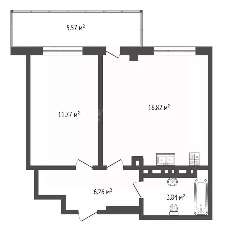 1-к кв. Тюменская область, Тюмень ул. Николая Никитина, 6 (38.6 м) - Фото 1