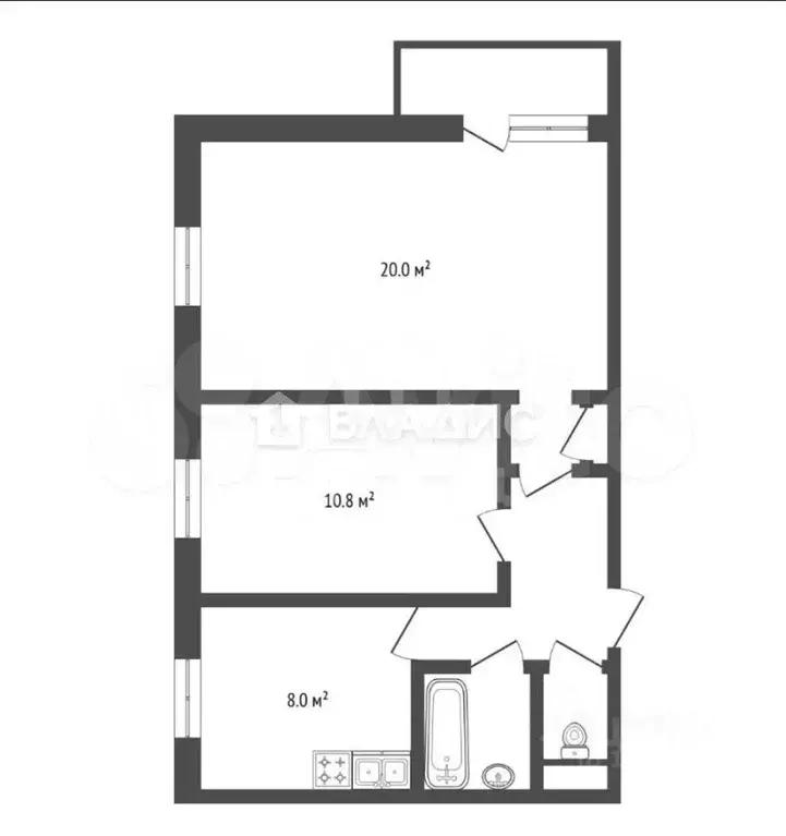 2-к. квартира, 47 м, 7/9 эт. - Фото 1
