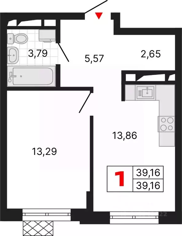 1-к кв. Свердловская область, Екатеринбург ул. Комсомольская, 72А ... - Фото 1
