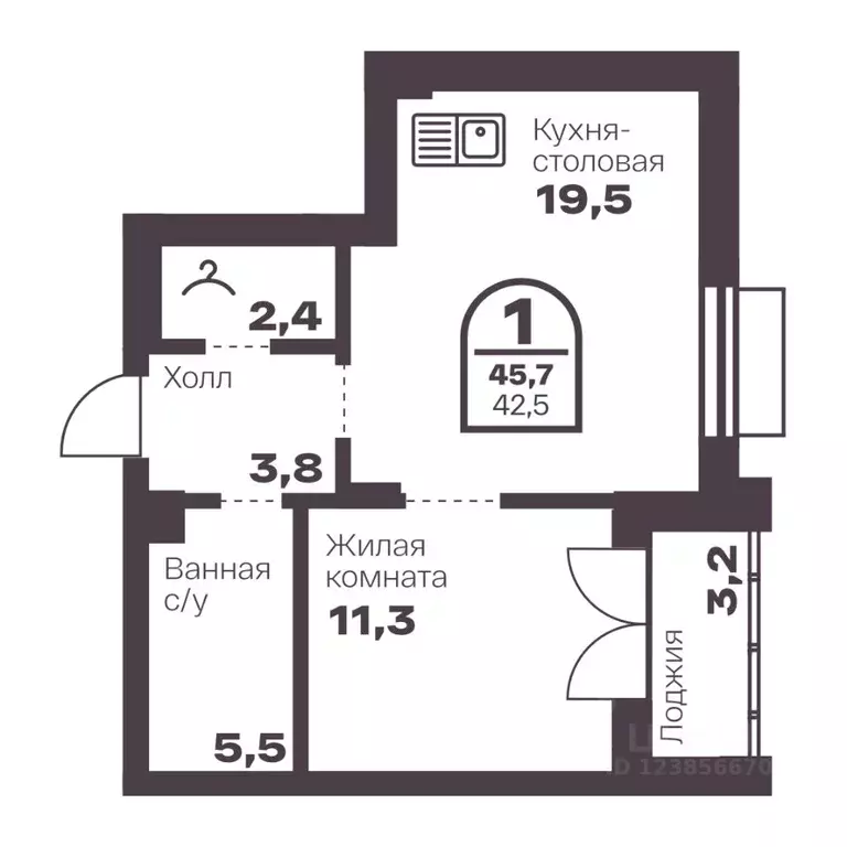 1-к кв. Челябинская область, Челябинск просп. Ленина, 19В (42.5 м) - Фото 1