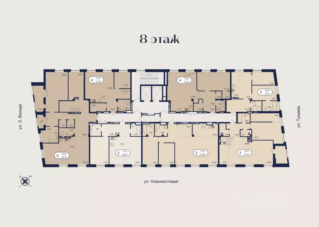 2-к кв. Башкортостан, Уфа Новомостовая ул., 4А (69.2 м) - Фото 2