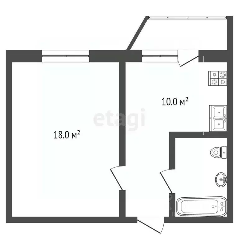 1-к кв. Московская область, Балашиха Балашихинское ш., 10 (37.0 м) - Фото 1