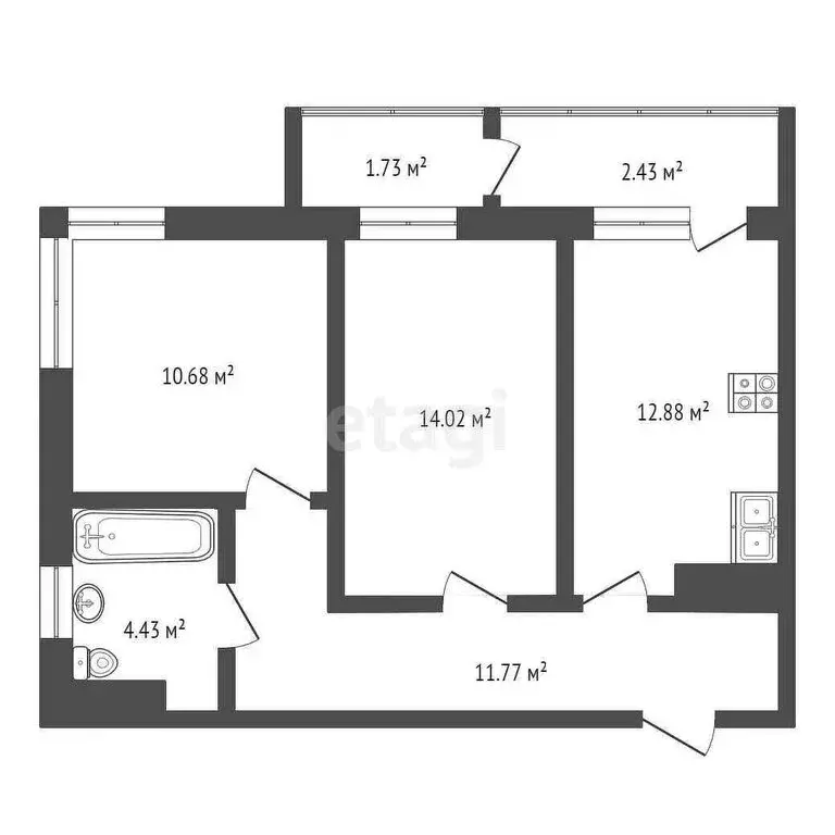 2-комнатная квартира: Туапсе, улица Портовиков, 39/1 (57.98 м) - Фото 0