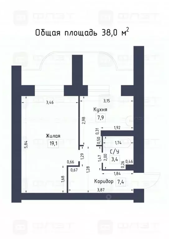 1-к кв. Татарстан, Казань ул. Латышских Стрелков, 12а (43.0 м) - Фото 1