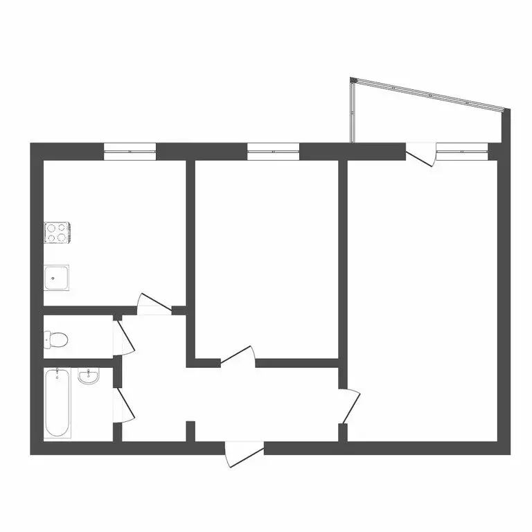 2-комнатная квартира: Тюмень, улица Газовиков, 29 (50.7 м) - Фото 1