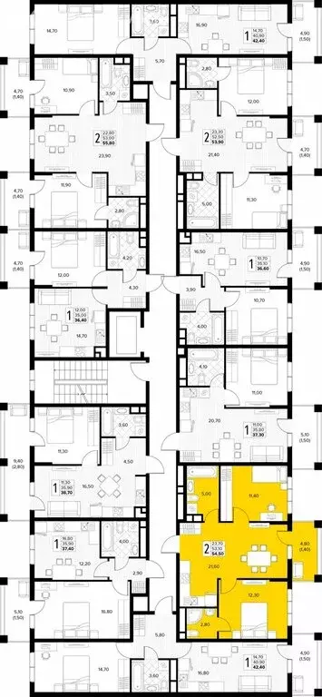 2-комнатная квартира: село Сукко, жилой комплекс Кипарис (54.5 м) - Фото 2