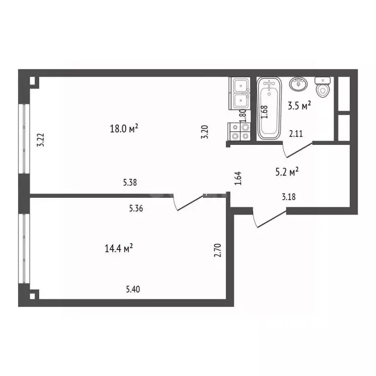 2-к кв. Москва Кронштадтский бул., 8к2 (42.0 м) - Фото 2