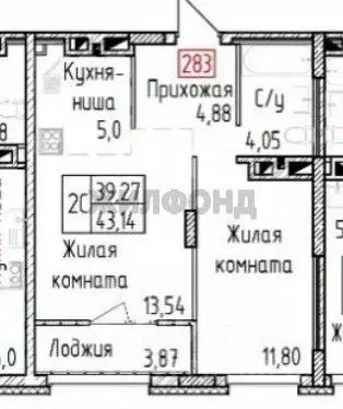 2-к кв. Томская область, Томск просп. Ленина, 206В (39.27 м) - Фото 0