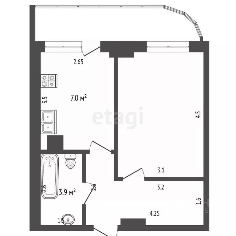 1-к кв. Саха (Якутия), Якутск просп. Михаила Николаева, 13/1 (33.3 м) - Фото 2