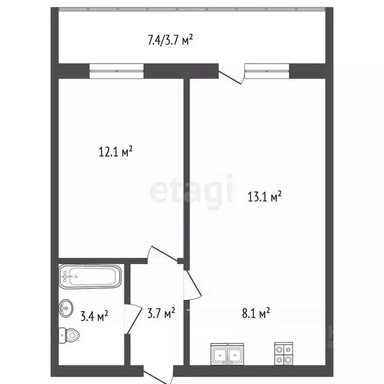 1-к кв. Вологодская область, Вологда ул. Чернышевского, 110Ак1 (44.1 ... - Фото 2