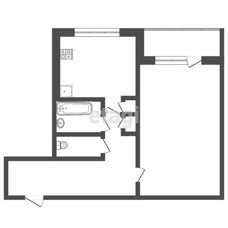 1-комнатная квартира: Саранск, Севастопольская улица, 68 (34 м) - Фото 0