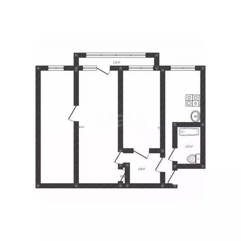 3-к кв. Иркутская область, Ангарск 13-й мкр, 1 (55.5 м) - Фото 2