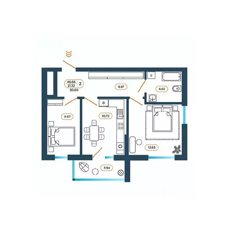 2-к кв. Ростовская область, Батайск ул. Родная, 1 (50.6 м) - Фото 1