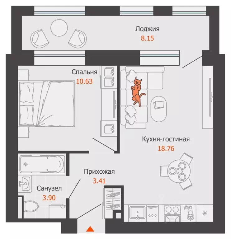 1-к кв. Пермский край, Пермь Заимка мкр, Камаполис жилой комплекс ... - Фото 2