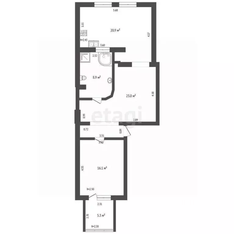 2-к кв. Крым, Саки ул. Курортная (74.2 м) - Фото 2