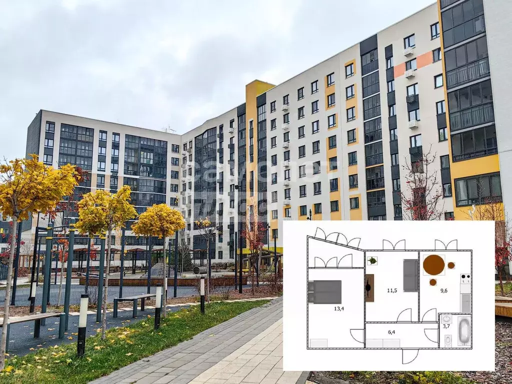 2-к кв. Ульяновская область, Ульяновск ул. Юго-западная, 18 (44.6 м) - Фото 1