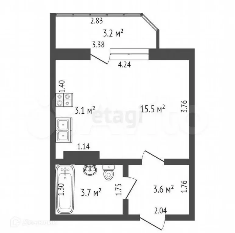 Квартира-студия, 22,6 м, 9/18 эт. - Фото 0
