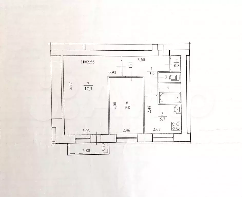 2-к. квартира, 43,2 м, 3/9 эт. - Фото 0