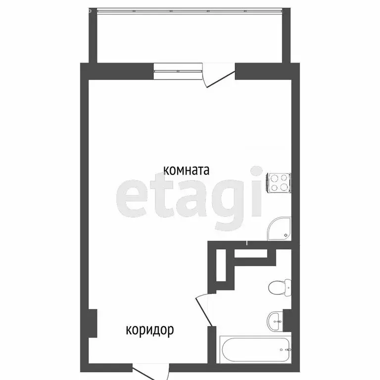 Квартира-студия: Челябинск, улица Петра Столыпина, 11 (28 м) - Фото 0