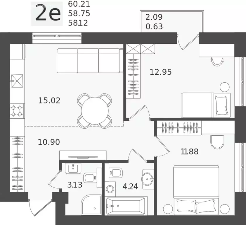 Квартира-студия: Калининградская область, Пионерский (58.75 м) - Фото 0