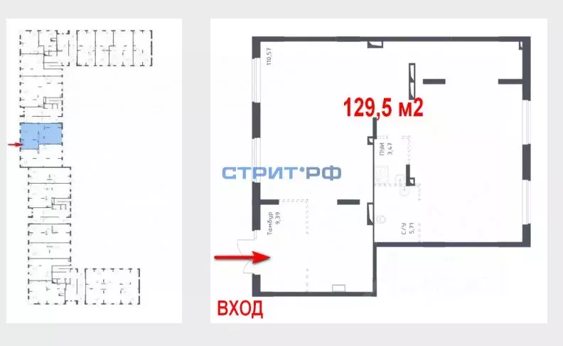 Торговая площадь в Москва ул. Аэростатная, 15к9 (130 м) - Фото 1