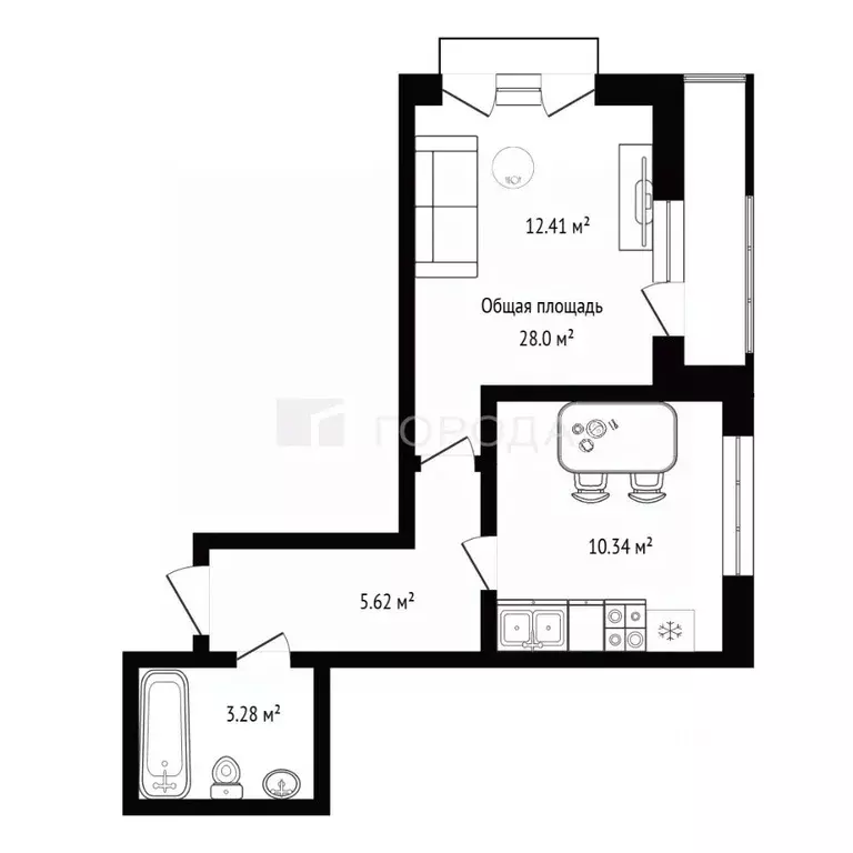 1-к кв. Новосибирская область, Новосибирск Фабричная ул., 65/1 (28.0 ... - Фото 2